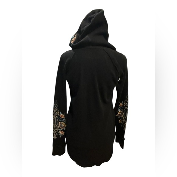 Johnny Was Embroidered Floral Bohemian Reverse Stitch Pullover Hoodie size S - Picture 5 of 13